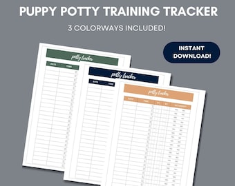 Printable Minimalist Dog Training Log, Puppy Potty Training Tracker, Puppy Tracker, Digital Download, PDF