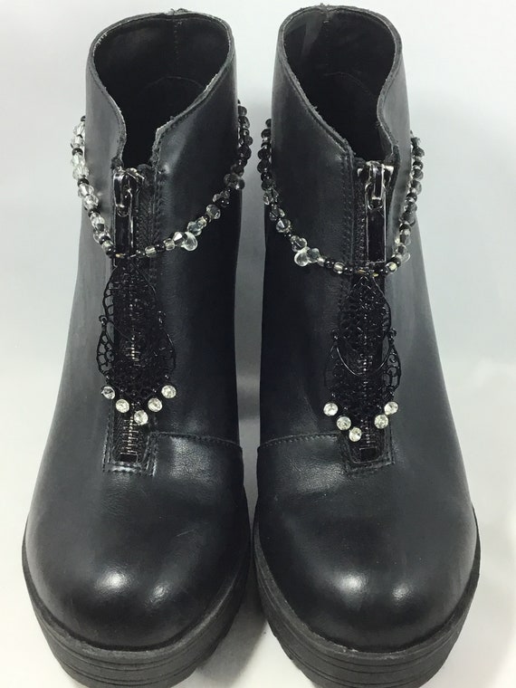 black bling boots