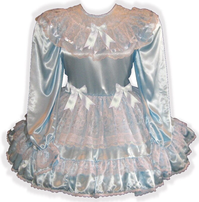 /"Minnie/" CUSTOM FIT Lacy Satin Adult Little Girl Baby Sissy Dress LEANNE