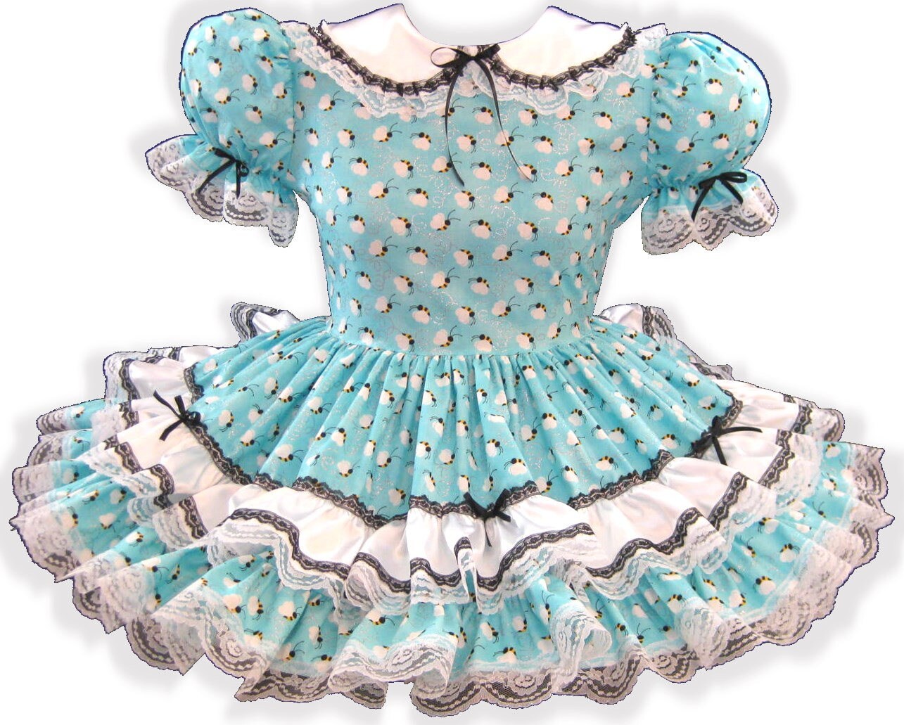 /"Minnie/" CUSTOM FIT Lacy Satin Adult Little Girl Baby Sissy Dress LEANNE