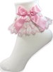 PINK White Lace BOWS Lacy Socks for Adult Little Girl Sissy Boy Dress up LEANNE 