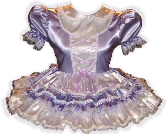 /"Minnie/" CUSTOM FIT Lacy Satin Adult Little Girl Baby Sissy Dress LEANNE