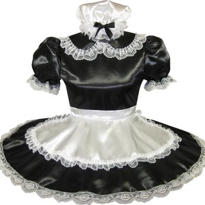 Josie 3 pc Custom Fit Satin French Maid Adult Sissy Dress by Leanne&#39;s