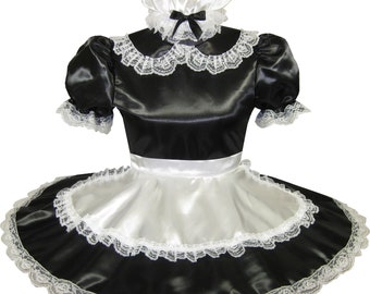 Josie 3 pc Custom Fit Satin French Maid Adult Sissy Dress by Leanne's