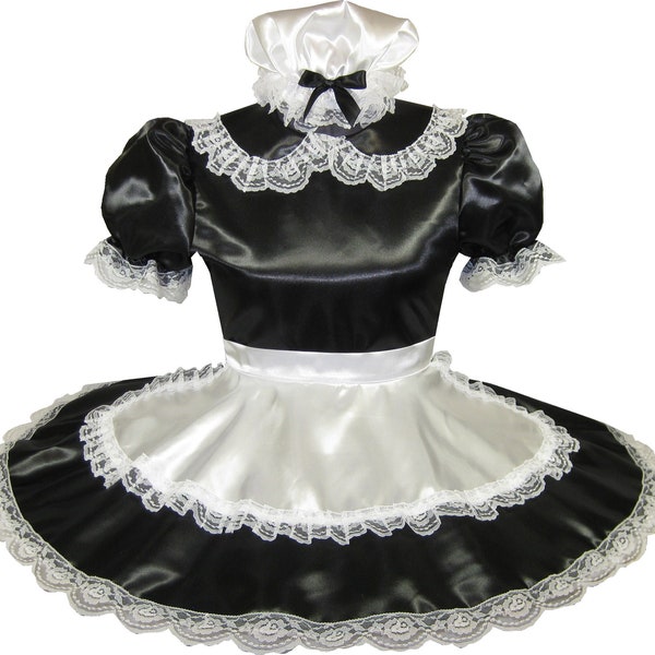 Josie 3 pc Custom Fit Satin French Maid Adult Sissy Dress by Leanne's