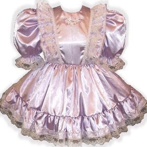 "Annette" Custom Fit SATIN RUFFLES Adult Baby LG Sissy Dress LEANNE