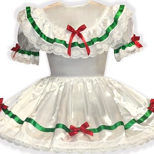 Rebecca Custom Fit Satin Holiday Adult Little Girl Baby Sissy Christmas Dress by Leanne&#39;s