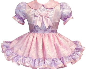 Vestido Judy Custom Fit Pink Lavender Roses para adultos de Leanne's