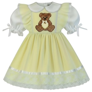 Samantha Custom Fit Yellow Button up Adult Sissy Teddy Bear Dress by Leanne
