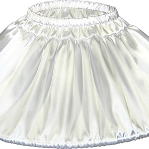 Custom Fit White Satin Crinoline Mini Hoop Skirt Petticoat for Adult Sissy Dress up LEANNE
