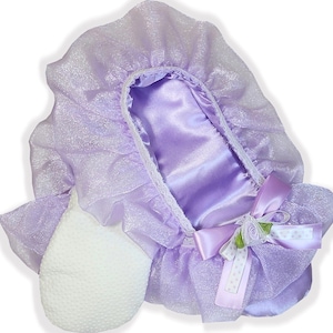 Made to Fit You Lavender Satin Sparkle Organza Adult Baby Sissy Booties Slippers by Leanne&#39;s