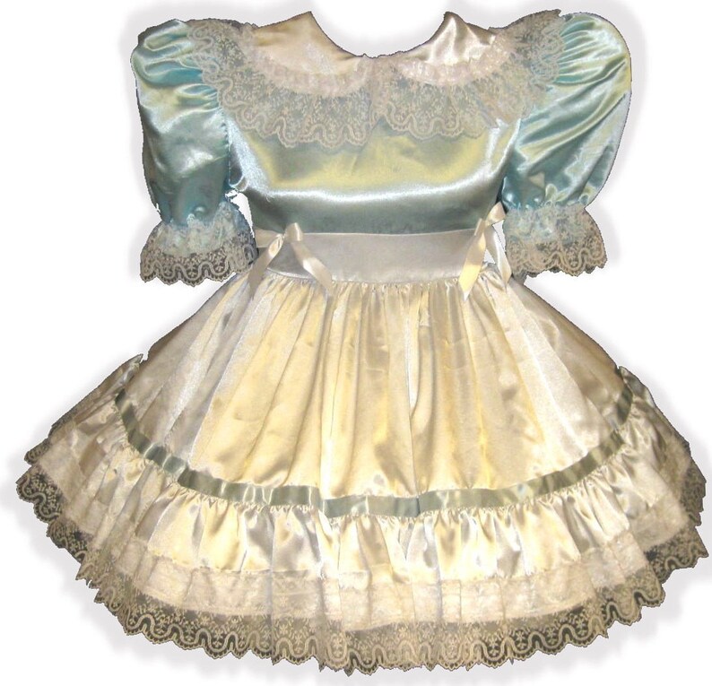 /"Anjanette/" Custom Fit OPEN BACK SATIN Adult Baby Sissy LG Dress LEANNE