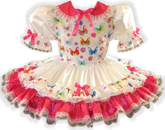 /"Latessa/" CUSTOM Fit MINT SATIN Floral Adult Little Girl Sissy Dress by LEANNE
