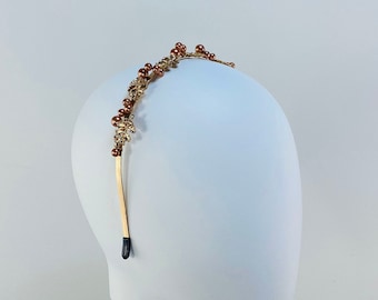 Rose gold jewelled beaded headpiece