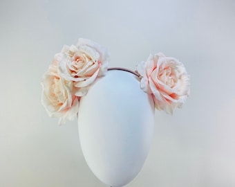 Blush Pink Peony Rose Floral Headpiece