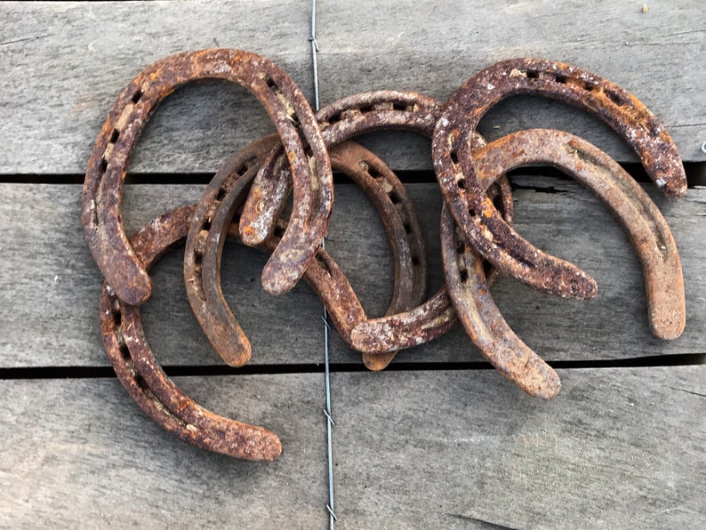 Old Horseshoes 10 Horseshoes Lucky Horseshoe Rustic Decor Etsy