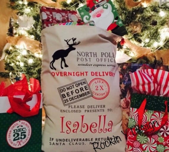 personalized christmas sacks