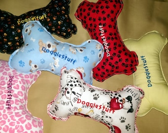 Soft Squeaky Bone shaped Dog Toy Made to order Custom Embroidered Toy For the dog Personalized Pet supplies Gift for dog lovers