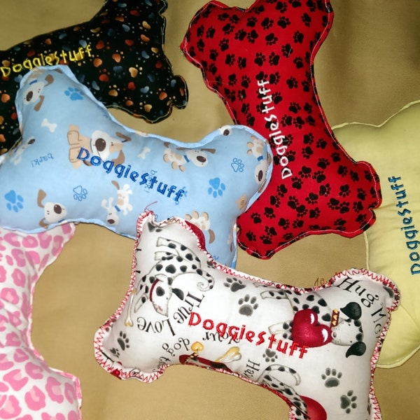 Soft Squeaky Bone shaped Dog Toy Made to order Custom Embroidered Toy For the dog Personalized Pet supplies Gift for dog lovers