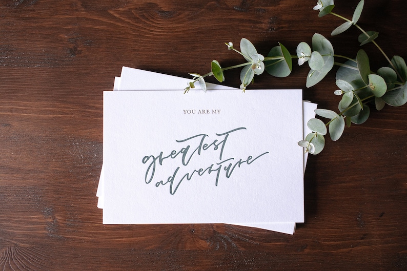 You Are My Greatest Adventure Letterpress Print Postcard