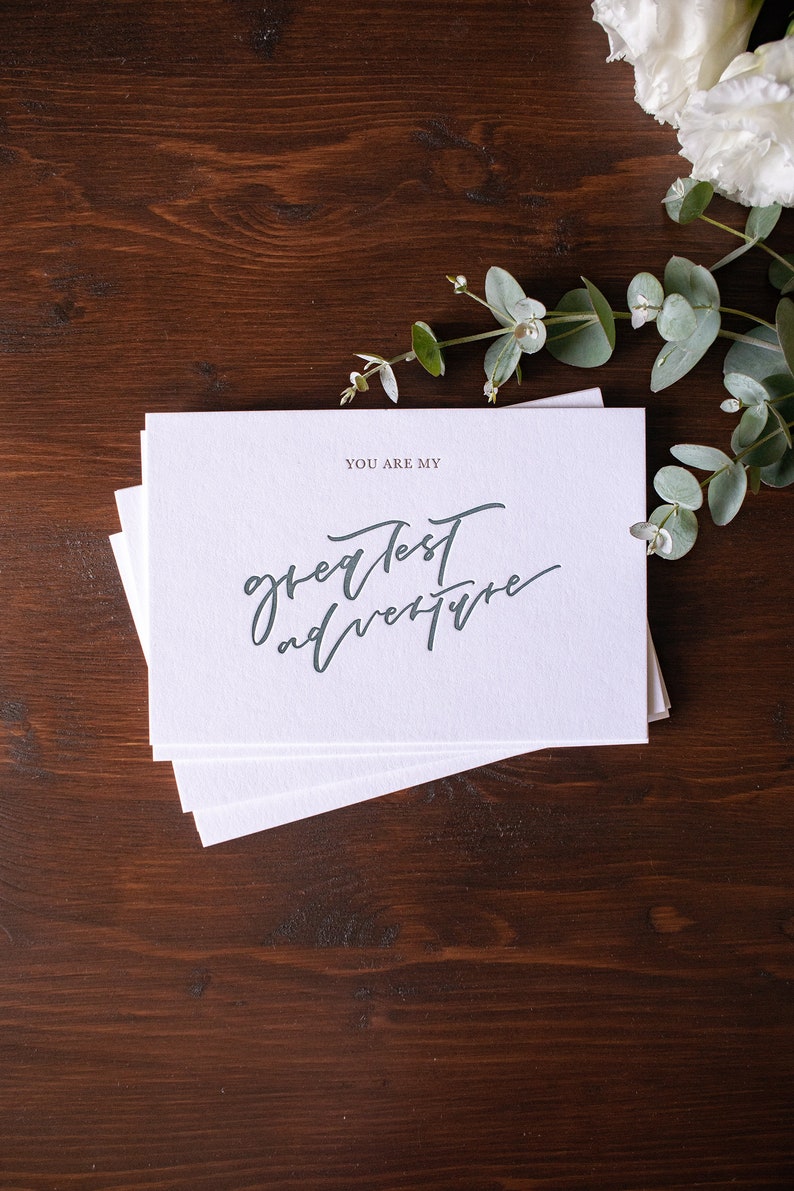 You Are My Greatest Adventure Letterpress Print Postcard