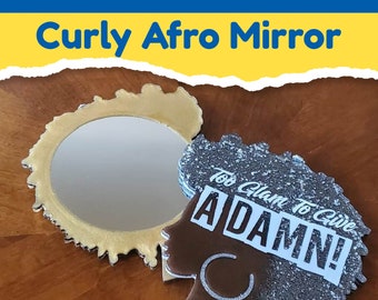 Curly Afro Mirror | Melanin Mirror | Resin Mirror | Custom Mirror | Melanated Mirror | Resin Art | Gifts For Her | Home Decor | Black Queen