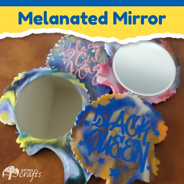 Melanated Mirror | Afro Girl Mirror | Afro Mirrors | Resin Mirror | Home Decor | Afro Diva Mirror | Affirmation Mirror | Custom Mirror