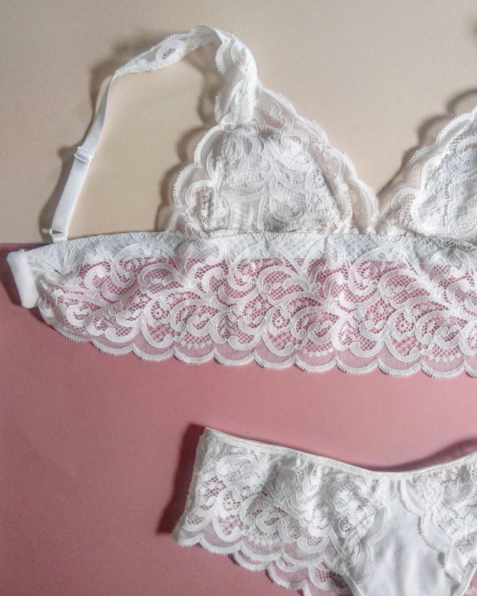 Lingerie Set White Lace Lingerie Women's Underwear | Etsy