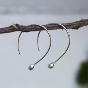 Silver Hoops, Threader Earrings, Sterling Silver Earrings, Open Hoop Earrings, Silver Earrings, Simple Silver Earrings, Minimalist jewelry