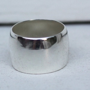 Wide silver ring, Chunky silver ring, Solid silver ring, Statement ring, Simple wide ring, Silver band, Minimalist jewelry, Sterling silver
