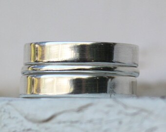 Juego de anillos apilables (3), anillos para el pulgar, anillos de plata esterlina maciza, joyas minimalistas, anillos llamativos, anillos unisex, juego de anillos sencillos