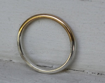 Gold and Silver ring, Mixed metal ring, 14k gold, sterling silver, Gold ring, Silver ring, Minimalist ring, Modern ring, Sunset ring