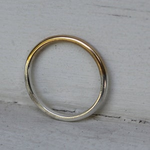 Gold and Silver ring, Mixed metal ring, 14k gold, sterling silver, Gold ring, Silver ring, Minimalist ring, Modern ring, Sunset ring