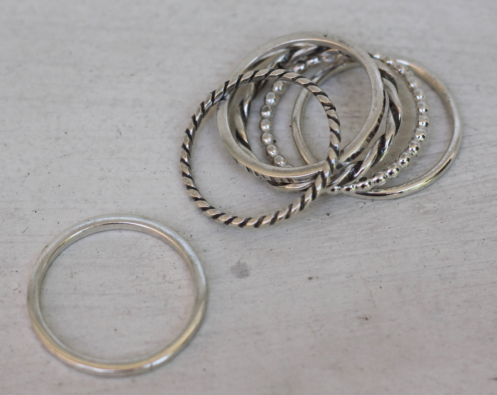 Stacking Ring Set 6 Silver Twisted Rings Minimalist | Etsy