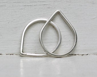 Silver Ring Set (2), Mountain Peak Rings, Stacking Rings, Nature