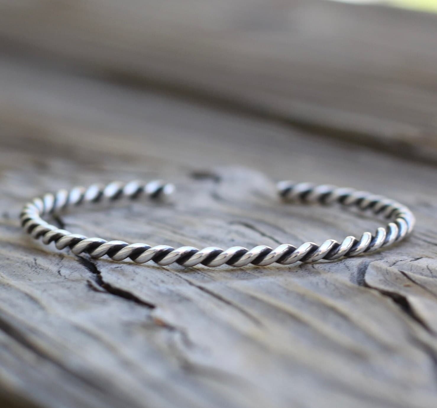 Twisted Silver Cuff - Etsy