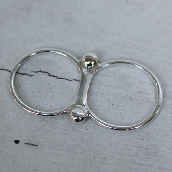 Silver two finger ring, double finger ring, sterling silver ring, multi finger ring, silver 2 finger ring, double finger ring, handmade ring