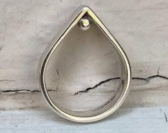 Anillo de gota de lluvia de plata, en forma de lágrima, anillo de pico de montaña, anillo moderno, joyería inspirada en la naturaleza, anillo de pico puntiagudo, joyería de plata llamativa