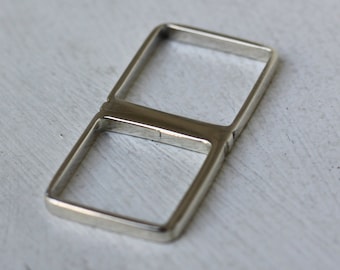 Square ring, 2 finger ring, modern art deco, sterling silver double square ring, multi finger ring, statement jewelry, architectural ring