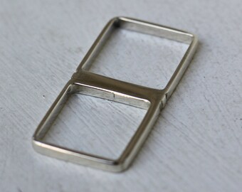 Anillo cuadrado, anillo para dos dedos, art déco moderno, anillo cuadrado doble de plata esterlina, anillo para varios dedos, joyería llamativa, anillo arquitectónico