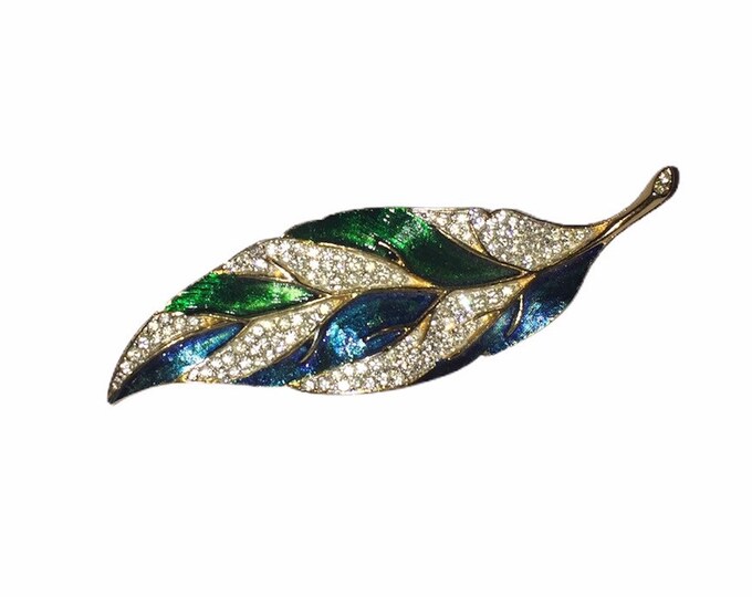 Rare Sarah Coventry Ultra Fashion Peacock Hostess Feather Brooch 1969