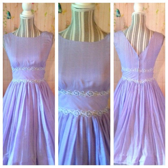 Vintage 50's Lavender Cotton Dress