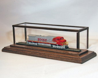 N-Scale 9" Track Display Case in Native Walnut by Oak Hill Crafts
