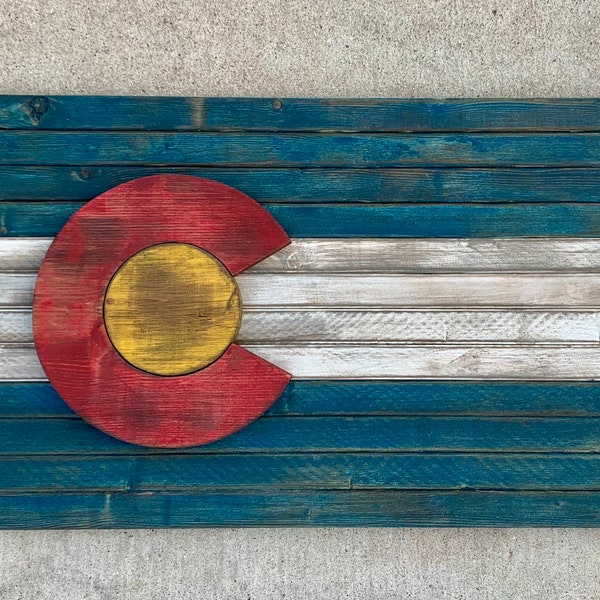 Wood Colorado Flag Etsy