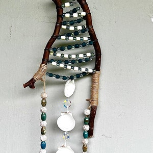 Driftwood Beads and Seashells Dreamcatcher Mobile Windchimes