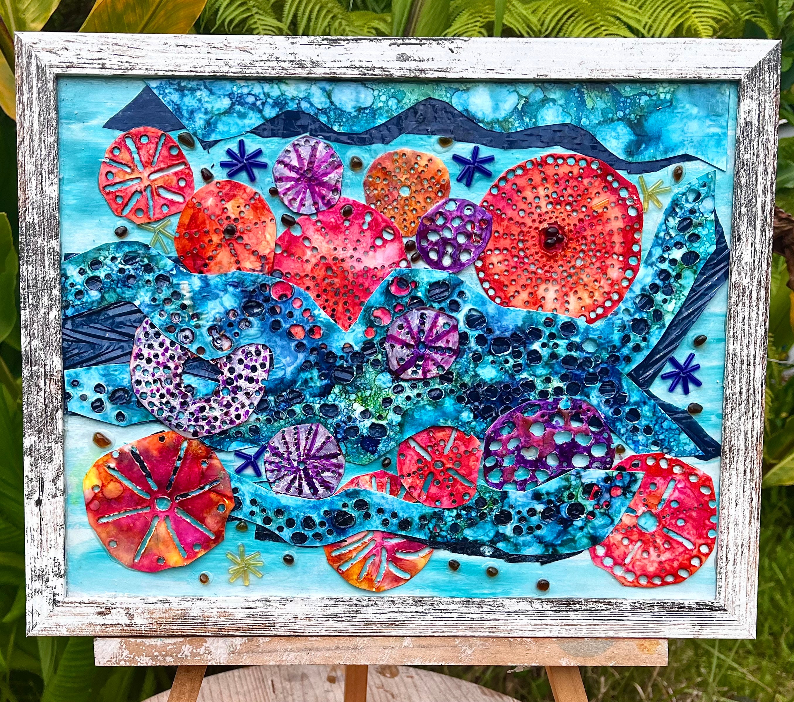 Shell Paper Collage Sea Urchins Paper Collage Art Seashell Art Framed - Etsy