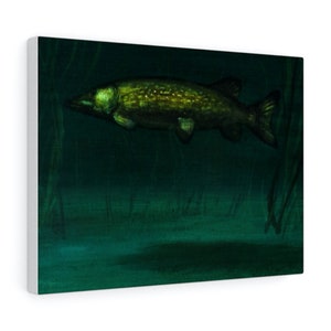 Pike : Fish Art Print from an Original Painting by David Andrews, Canvas Print or Poster, Fishing, Natural History Art, Freshwater, Gamefish