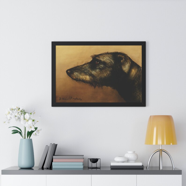 Lurcherporträtt: Hundkonsttryck från en originalmålning av David Andrews, canvastavla eller poster bild 6