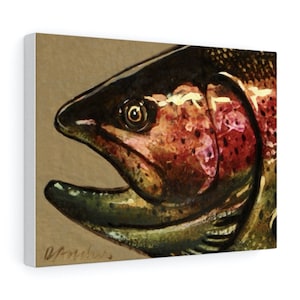 Rainbow Trout, Fish Art, Print, Original Painting, by David Andrews, Canvas Print, Poster, Fly Fishing, Fishing Gift, Fisherman, Trout Gift