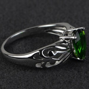 Chrome Diopside Ring Green Gemstone Solitaire Ring Engagement Rings ...